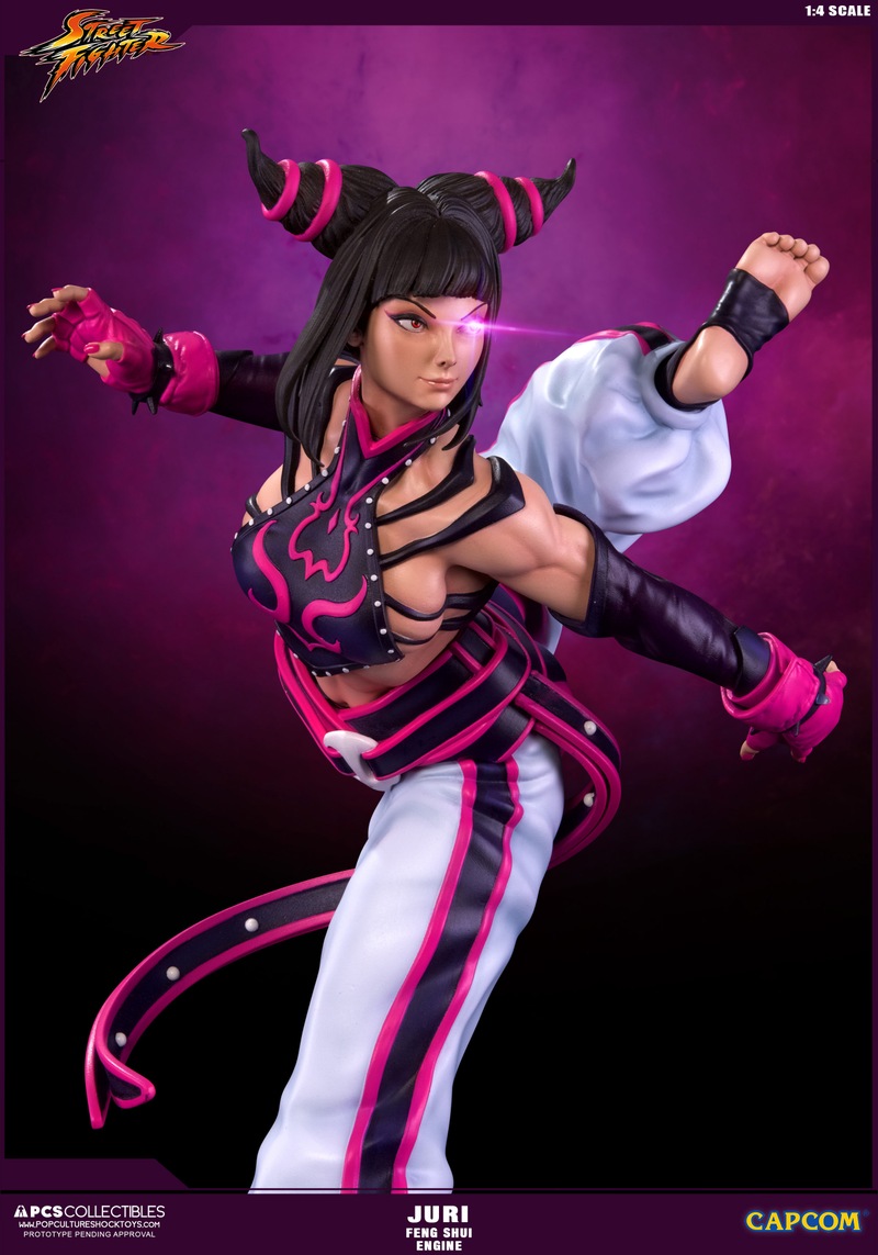 Illustration for article titled Street Fighter Juri Statue Looks Very Uncomfortable